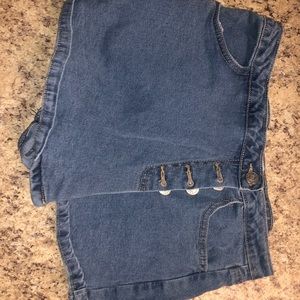 Jean Skort with Buttons